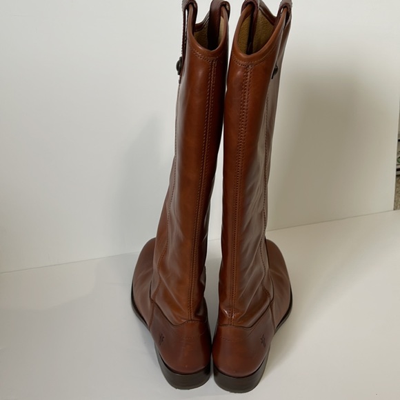 Frye Tall Boots Melissa Button Cognac Size 9.5 - Picture 4 of 12